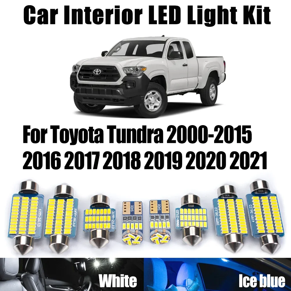 

Автомобильные аксессуары Canbus, светодиодный внутренний купольный светильник с картой, комплект освещения багажника для Toyota Tundra 2000- 2016 2017 2018 2019 2020 2021, лампы для чтения