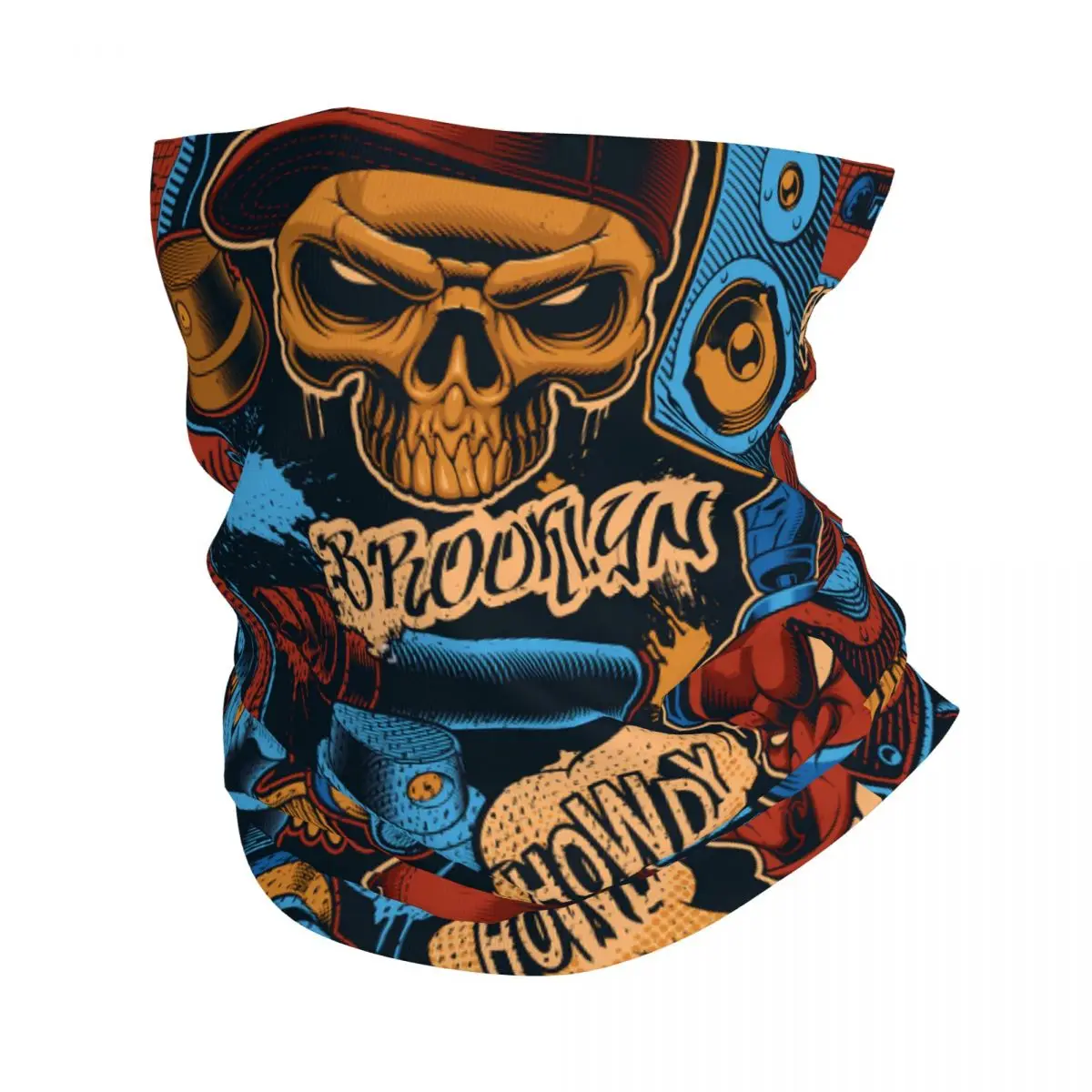 Bandana desain tema Graffiti, masker wajah uniseks Multi guna bersepeda berkendara