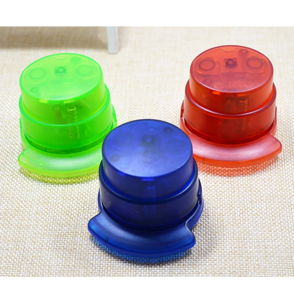 6개 미니 스테이플 프리 스테이플러 에코 ABS 플라스틱 휴대용 사무실 학교용 신기한 버클 스티치 종이 클립 사무용 스테이플러