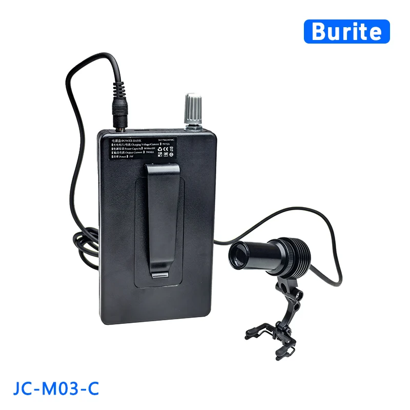 Burite 3W5W fari ORL lampade 40000lux tuta Lenti di ingrandimento dentali Uso da laboratorio Stile clip da cintura Regola il punto luminoso con batteria 12 ore