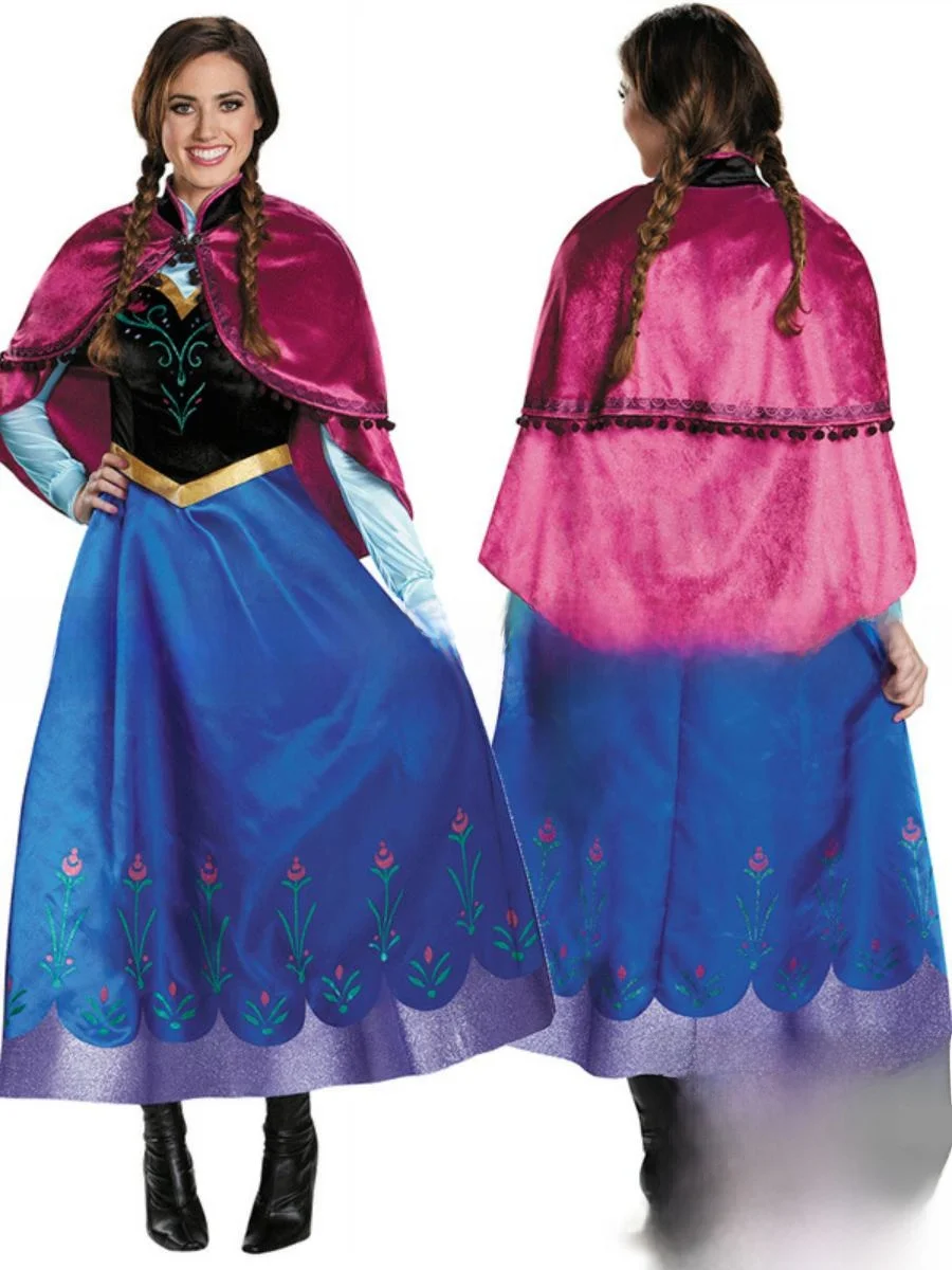 Halloween Fee T S Anna Princ Cosplay Bühne Rollenspiel Outfit Baumwolle Traditionelles Kostüm Damen Faion