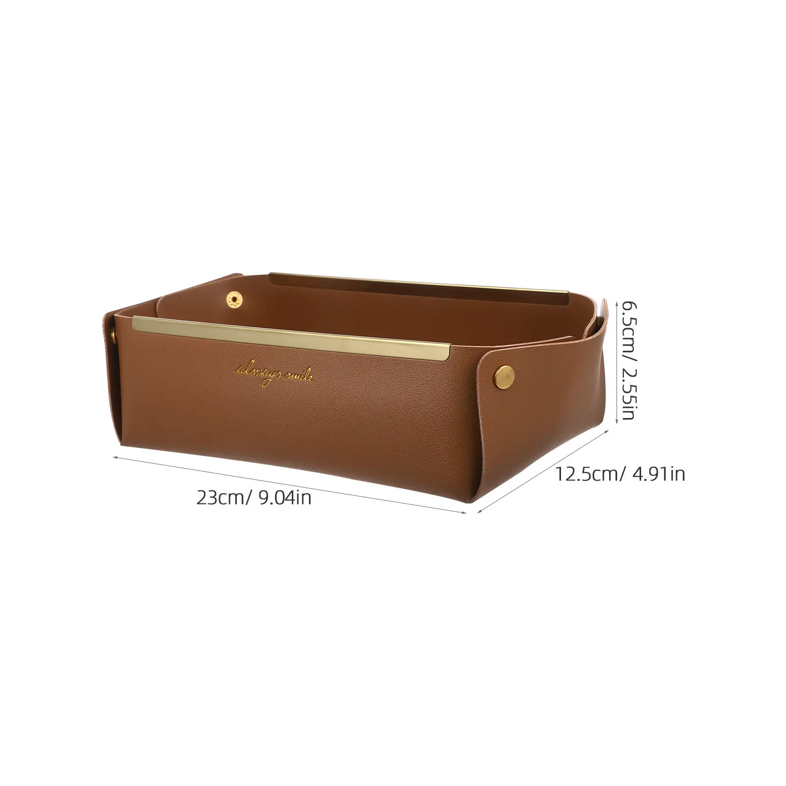 Elegant PU Jewelry Tray with Gold Trim Jewelry Organizer Ring Dish Earring Holder Lipstick Plate Desktop Adorn Wedding