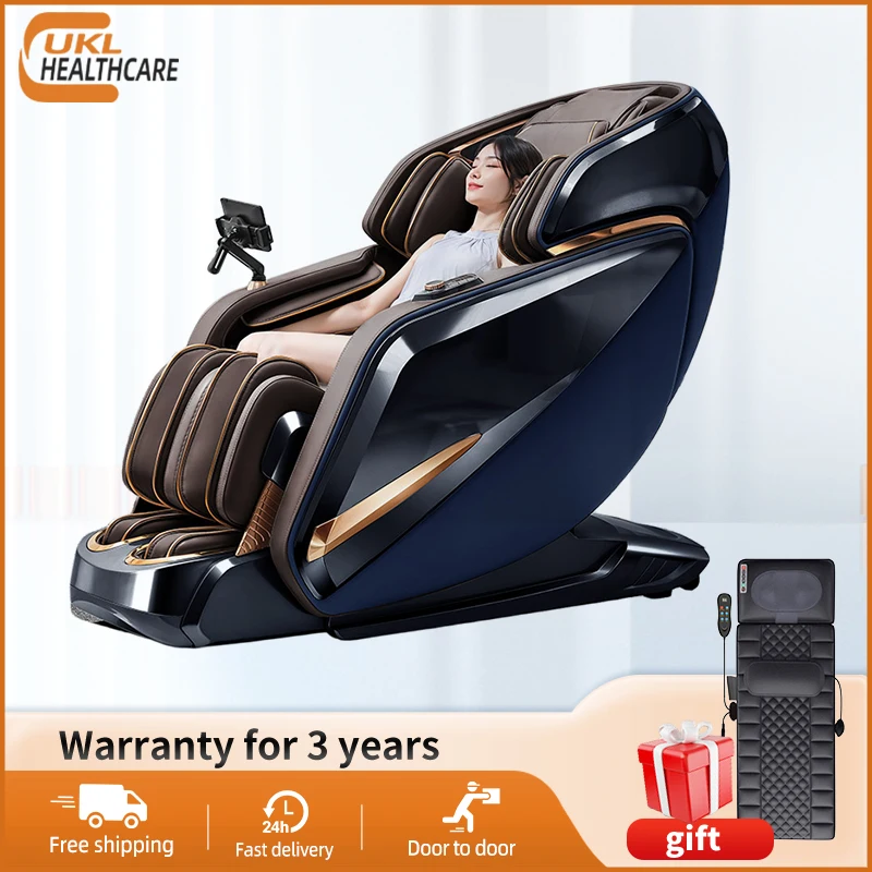 Ultra 4D SL Track Massage Chair Full Body Zero Gravity with AI Voice Touch Screen Electric Leg Extension Heat Therapy Health Mon
