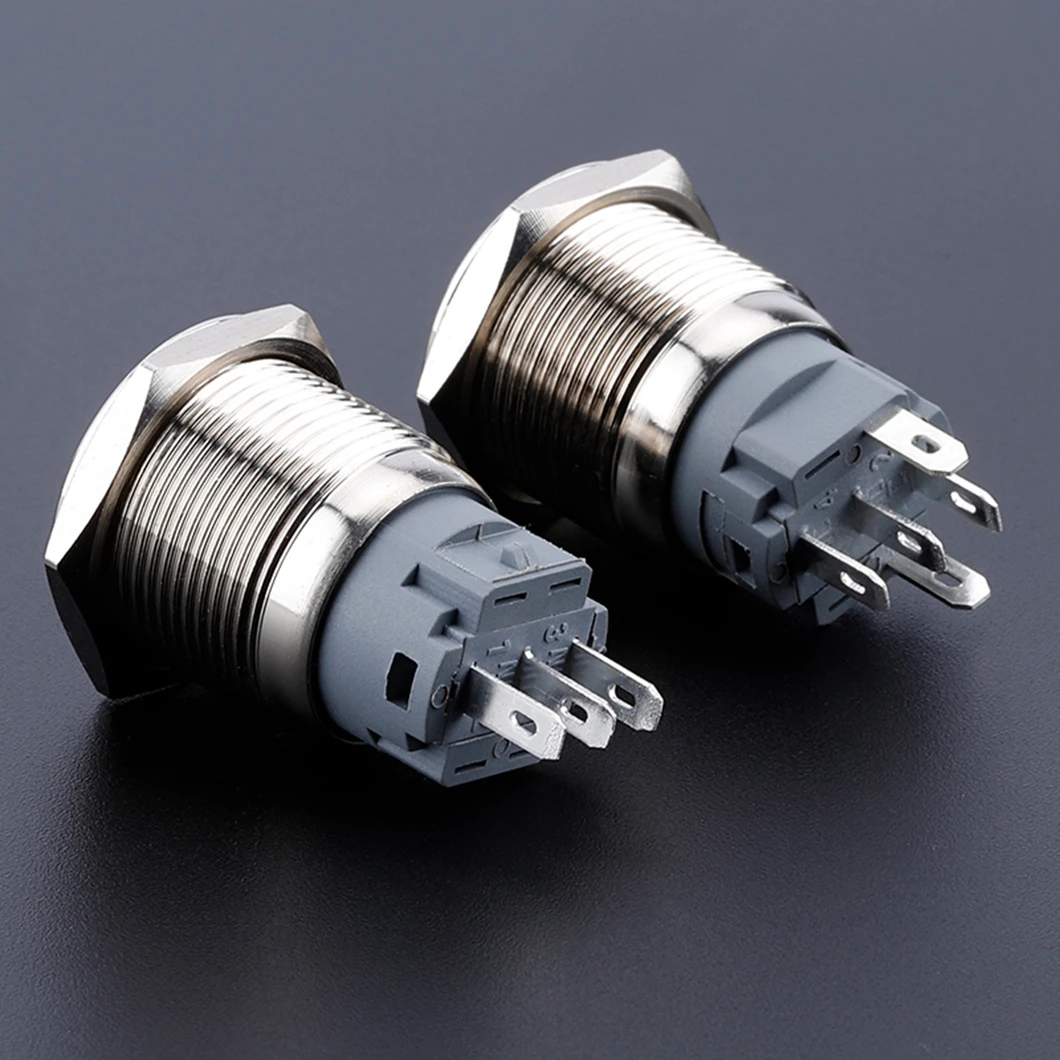ABILKEEN 22MM 15A Large Current Load Metal Push Button Switch 1NO1NC Momentary/Latching Power Push Button with 3Pin Terminal