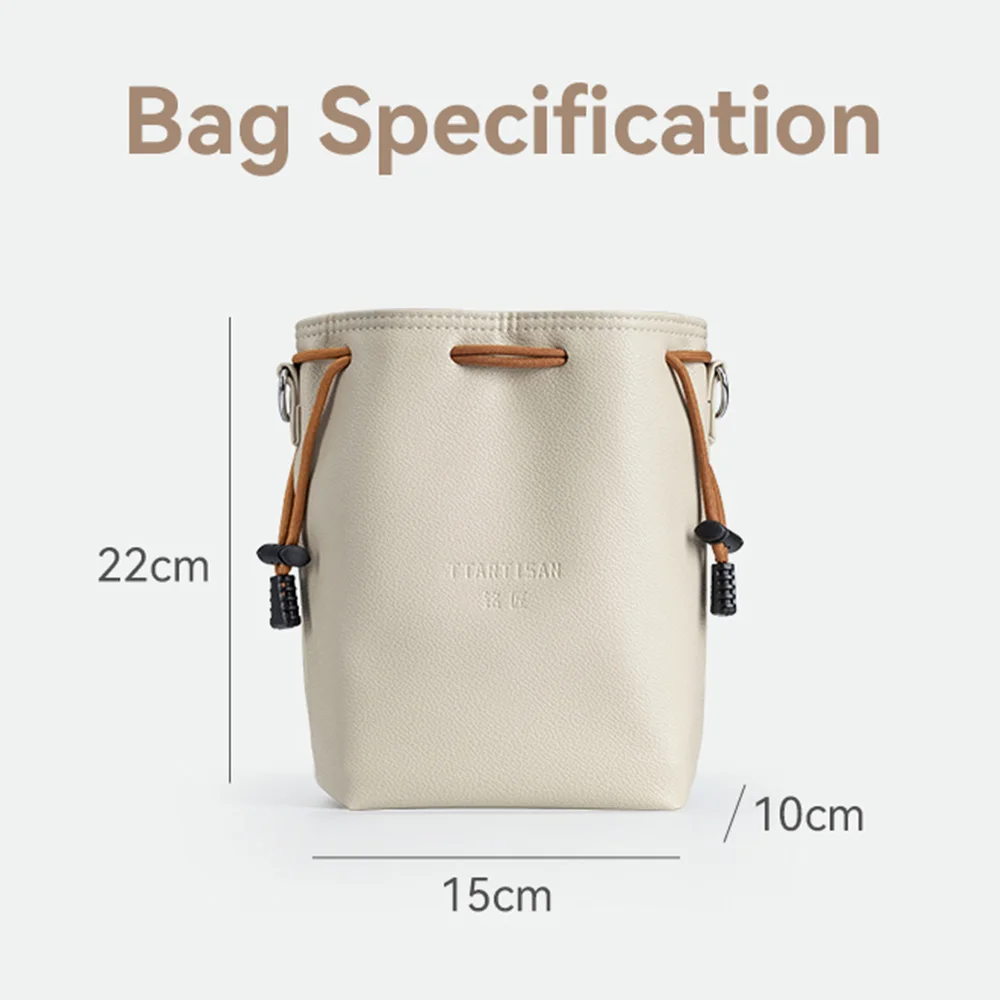 Bolsa TTArtisan Drawsring para accesorios de fotografía compatible con drones compactos de tamaño mediano, cámaras de acción y lentes Beige 300g