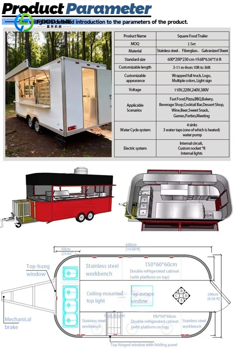 Customized Outdoor Cheap Fully Equipped Food Trailer Peanut Cheese Chocolate Empanada Nut Roasting Food Truck for Sale
