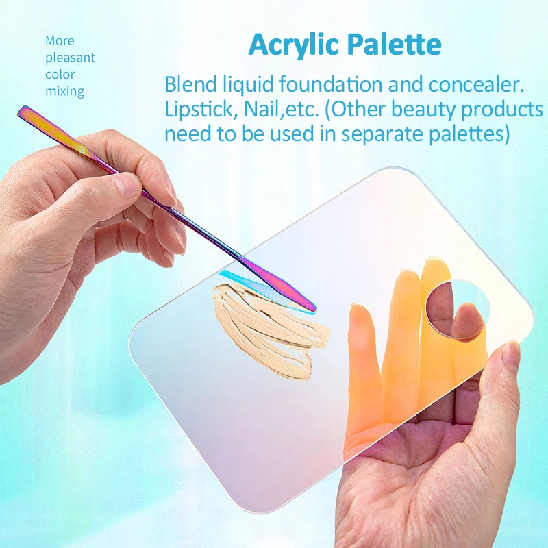 Acrylic Palette Rod Cosmetic Makeup Mixed Tool Kit Nail Manicure Polish Gel Foundation Eye Shadow Mixing Cream Palette Spatula