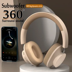 HIFI Headset Wireless Headphone Bluetooth Over Ear Stereo  Heavy Bass Game Earphone TF/AUX Music Player with MIC/Radio for Gifts