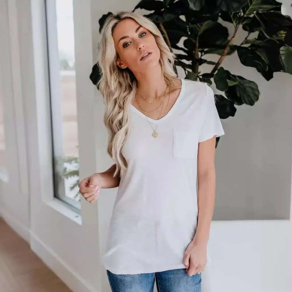 

Women's Solid Color Printed Short Sleeve T-Shirt Jacket Best Selling European American Style from Wish