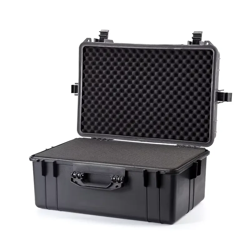 Durable outdoor waterproof plastic rigid box with foam shock resistance for storage and protection of camping, hiking, and