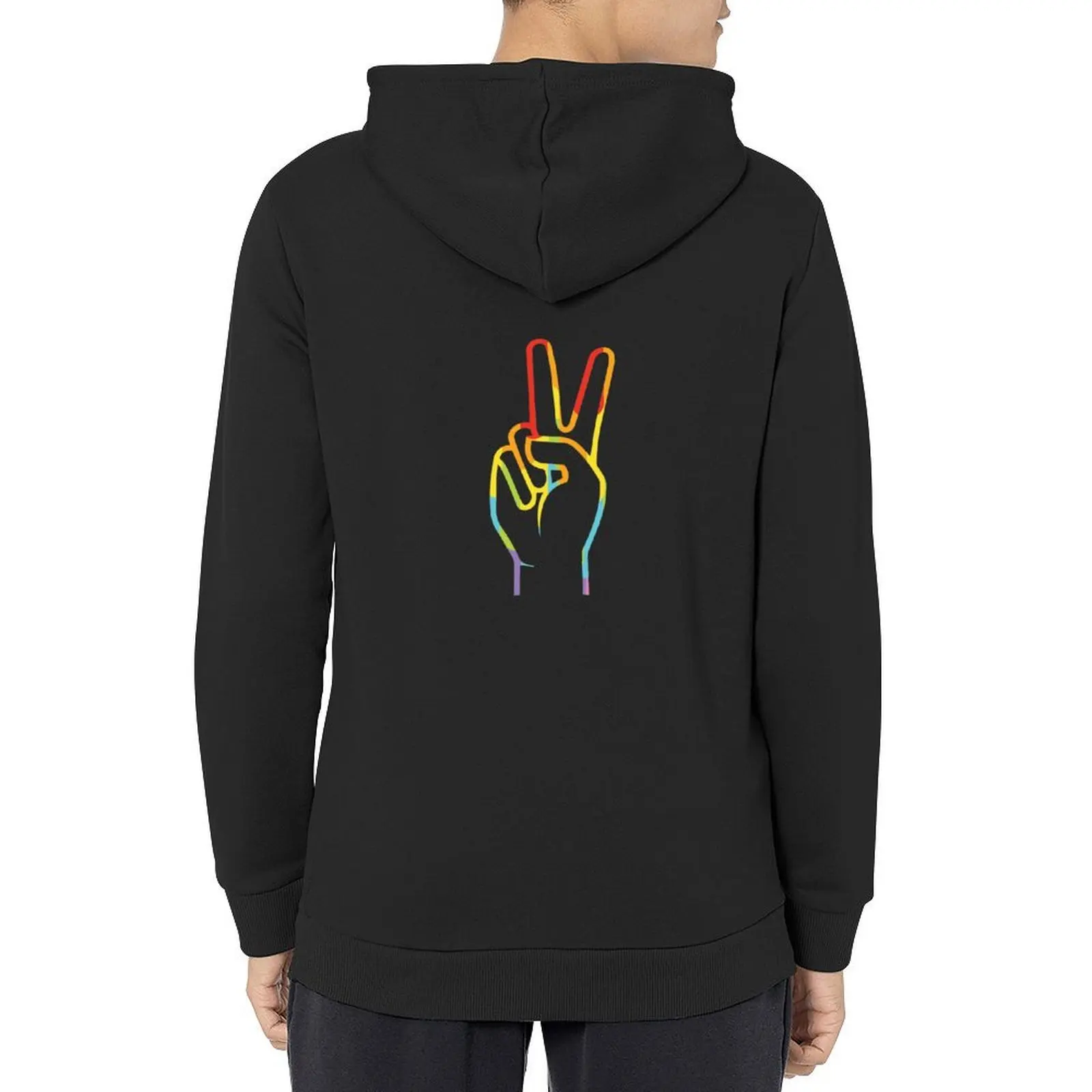 

Rainbow Pride Peace Sign Hoodie anime clothes men clothes autumn new products japanese style hoodie oversize