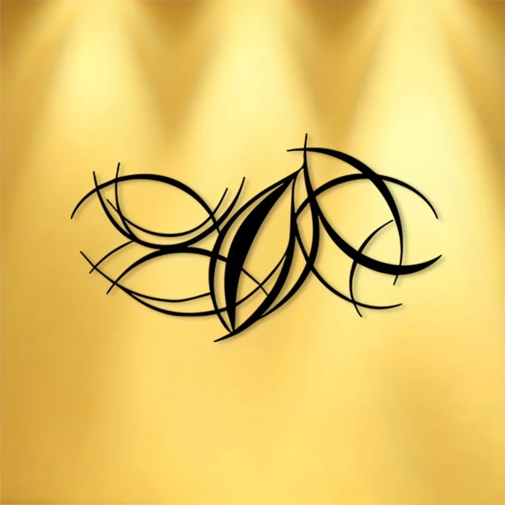 Modern Curved Metal Wall Art Durable Coating Iron Decor for Living Room Office Gallery Home Ornament