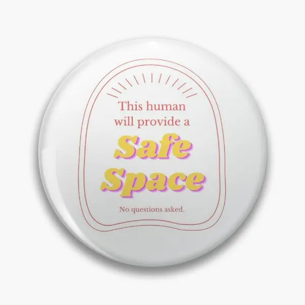 Safe Space Provider  Soft Button Pin Brooch Hat Women Badge Metal Collar Cartoon Gift Jewelry Creative Cute Decor Funny Fashion