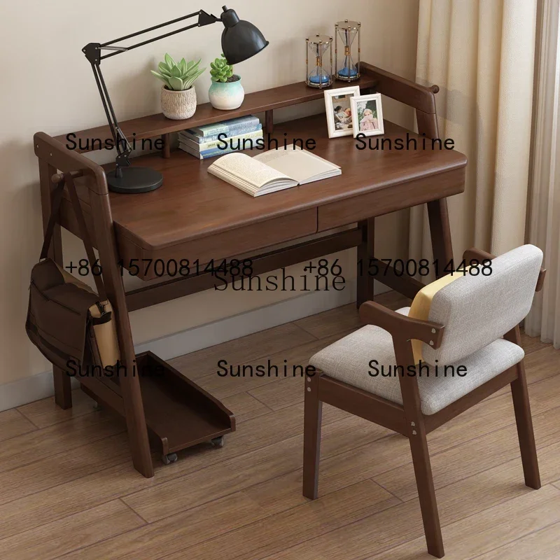 Nordic all solid wood simple home student writing desk bedroom office desktop computer deskR