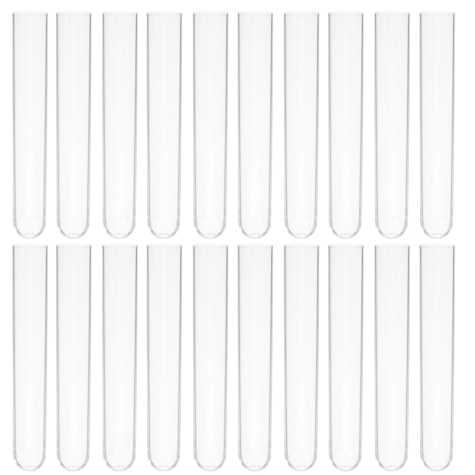 

100pcs Clear Plastic Test Tubes With Caps For Scientific Experiments Halloween Christmas Laboratory Home School Candy Store Use