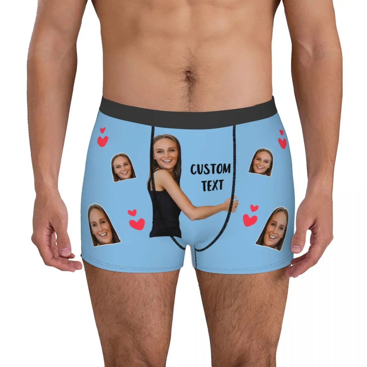 Valentine\'s Day Personalize Boxer Face Custom Photo Man\'s Underwear Gift for Man Boyfriend Anniversary Birthday/Wedding Gifts