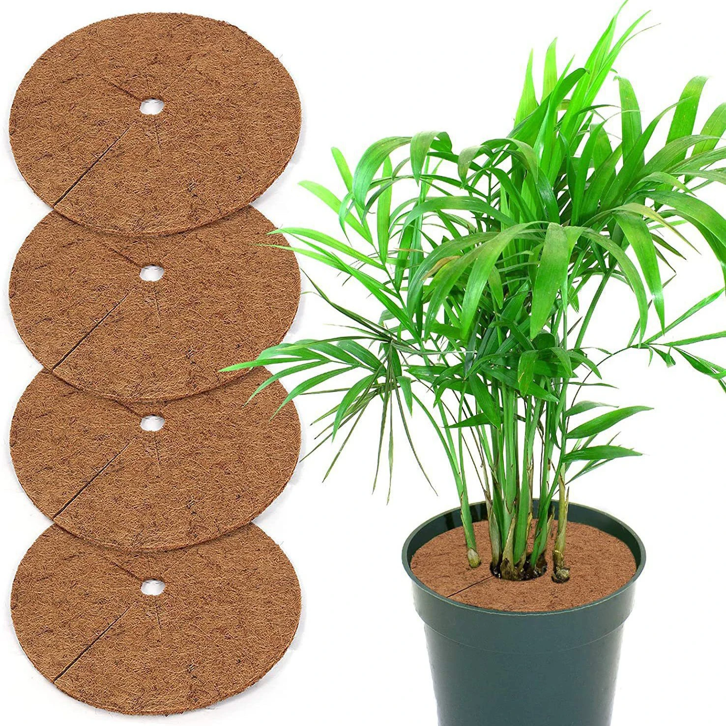 2pcs Natural Coconut Fiber Tree Mulch Mat Cover Protector 25/30/35/40cm Flower Pot Disc Pad Weed Control Warm Moisture Cushion