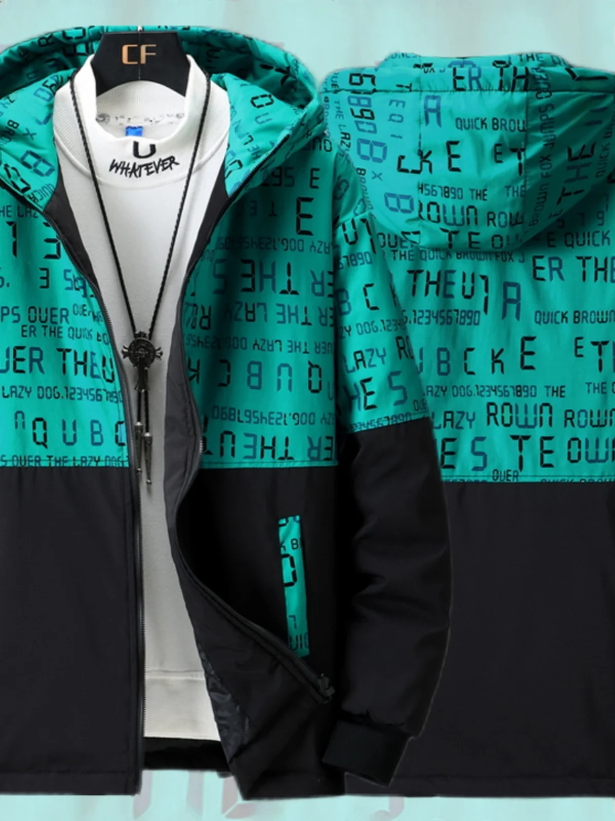 

Lightweight Cotton Jaet for Men Hooded Teenager Faionable Urban Sle Polyester Fiber Filled Thin Model Chinese Production