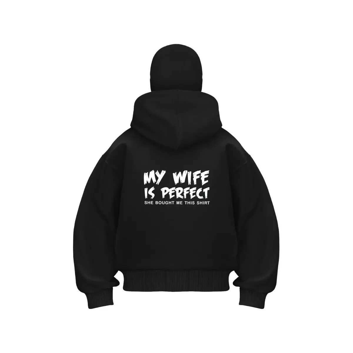 Wife Perfect Humor, Couple Design Men's Double Hood Balaclava Zip Hoodie Winter Warm