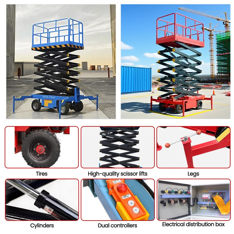 Electric Scissor Lift 4M 6M 8M 10M 12M 14M Towable Scissors Lift Aerial Work Platform