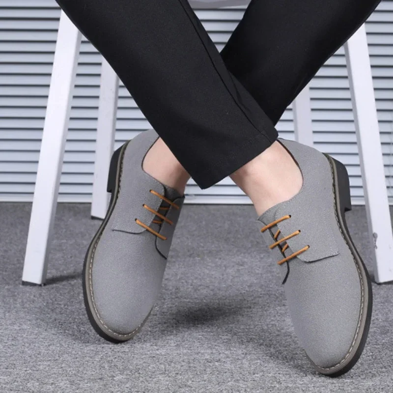 Summer Mens Dress Shoes Suede Man Oxford Shoes Large Sizes Flats Classic Men Sneakers Comfortable 2024 New Zapatillas De Deporte