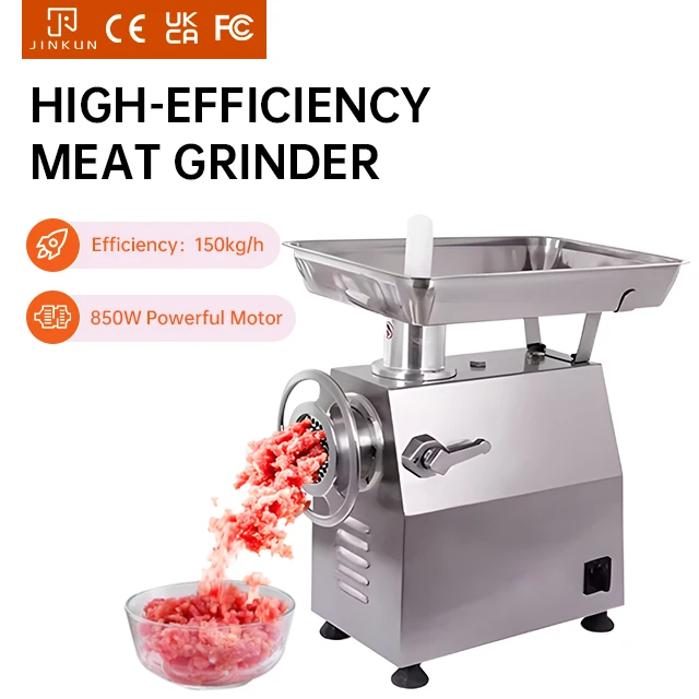 850W Motor Electric Meat Grinder Multi-Function Stainless Steel 3 Sizes for Beef Pork Pet Food Rust-Proof