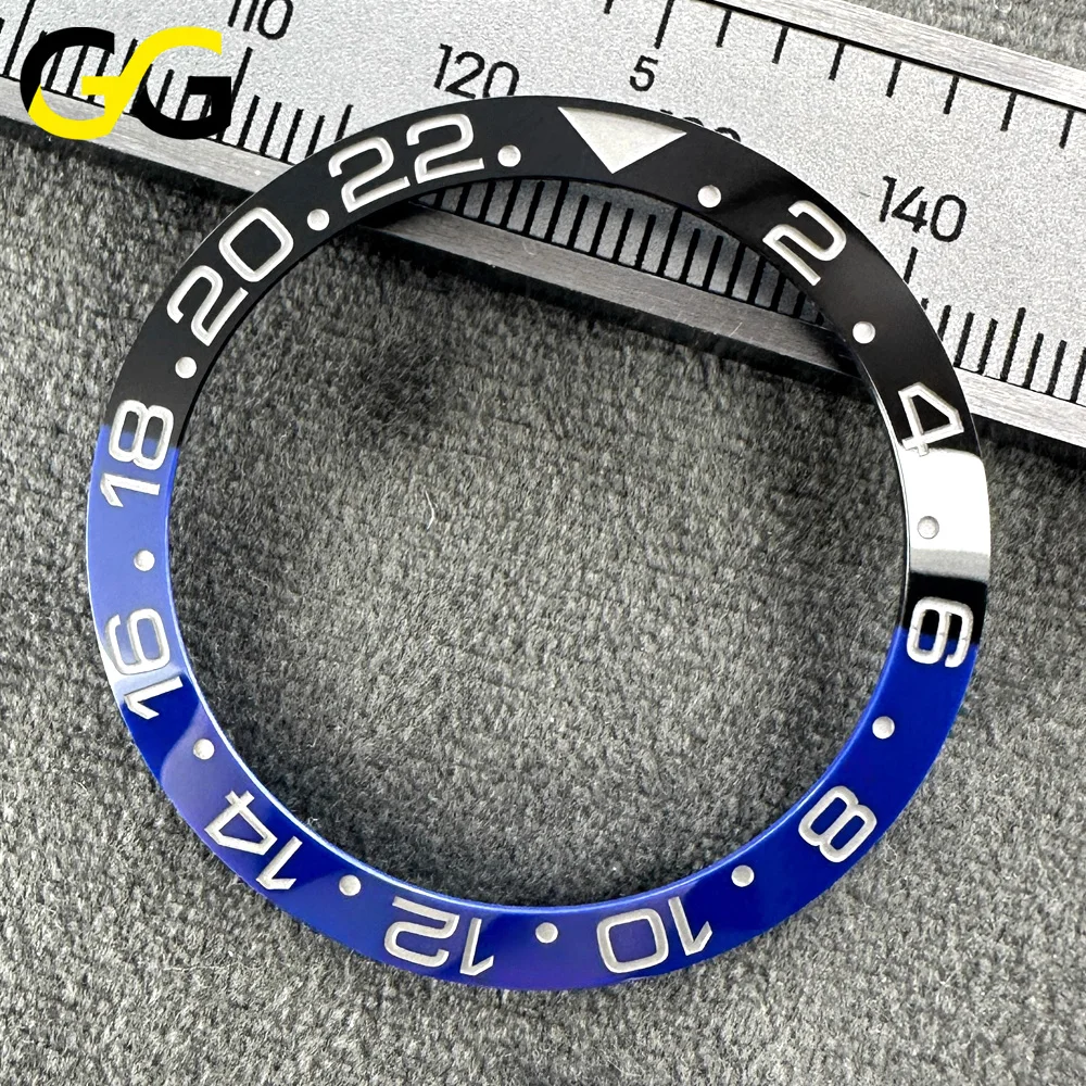 38mm * 30,7mm Keramik-Lünette GMT Hochwertige Uhrenlünette Uhrenteile Zubehör Geneigtes Einlege-Modul – Detail 5