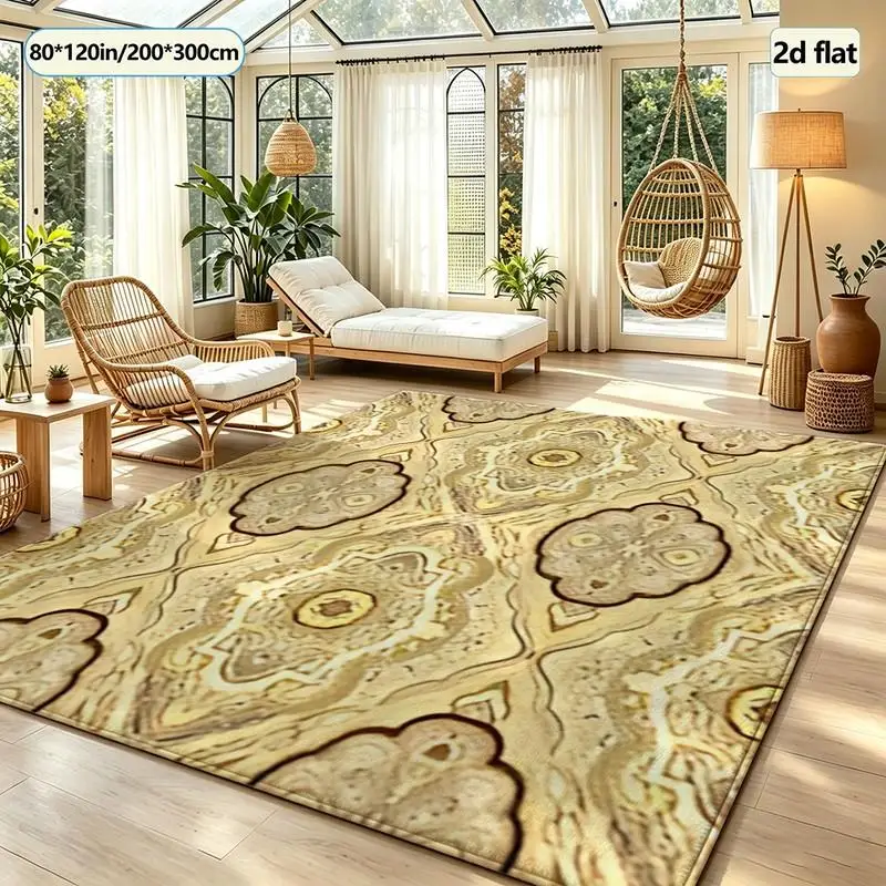 Beige Antique Moroccan Medallion Rug Floor Decorations Home Bedroom Living Room Floor Carpet