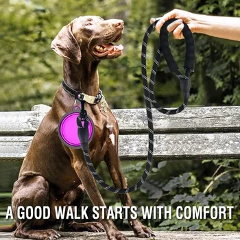 Reflective Dog Walking Leash - black 0.6cm 1.5M 4