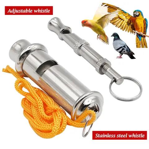 Sifflet d'entraînement pour pigeons et oiseaux en acier inoxydable, Volume réglable, pour oiseaux, Pigeons, perroquets, chiens, chats, outils d'entraînement pour animaux de compagnie