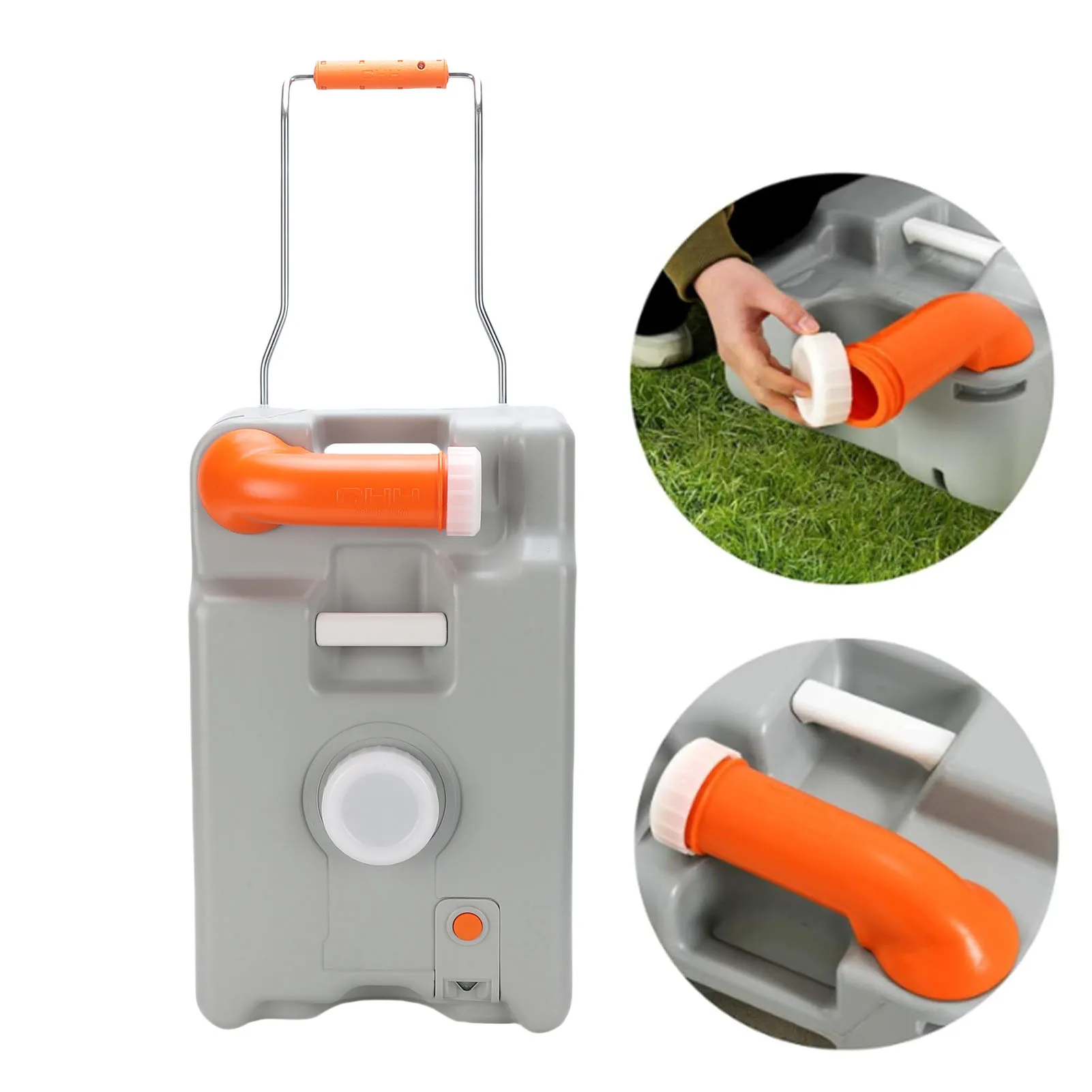 6.6 Gallon Portable RV Water Storage Tank with Large Wheel Metal Handle Water Inlet Rotating Spout Water Storage Container