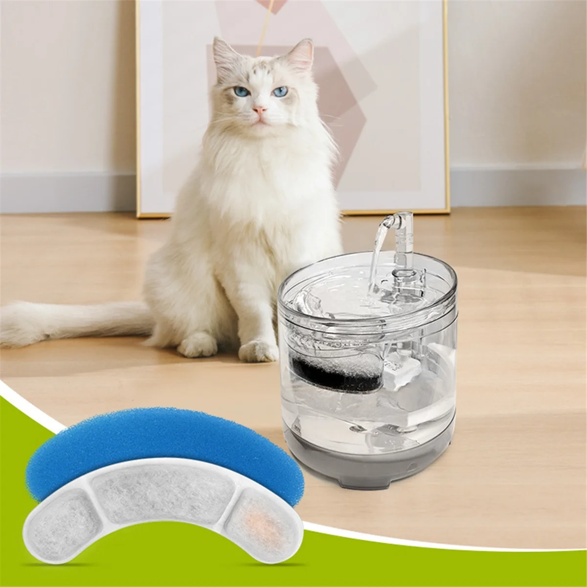 AB52 Cat Water Fountain Filter Replacement for WF050 & WF100 Cat Fountain Triple Filtration Replacement Filters 8Set