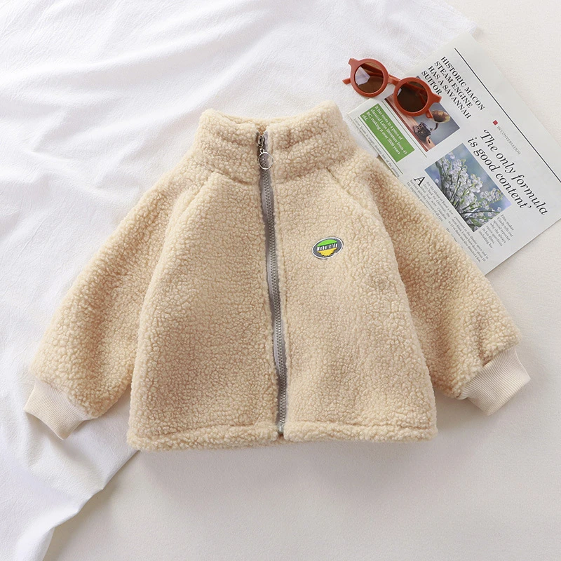 Children\'s Lamb Fleece Jackets with Fleece for Both Boys and Girls in Autumn and Winter Coats Stitch Clothes , Winter Coat