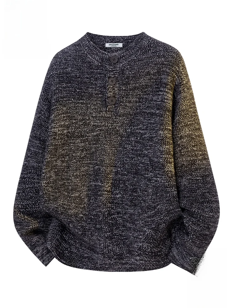 

PaulFrank Men's Loose Knitted Sweater Casual round Ne Warm Top Autumn Leisure Comfortable Long Sve Polyester Blend