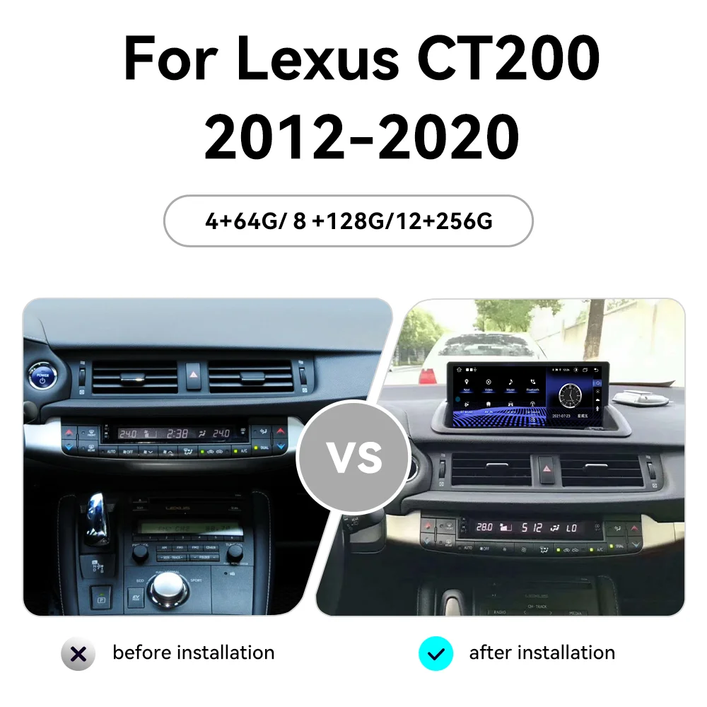 For Lexus CT CT200 CT200H 2012 - 2018 Car Radio Multimedia Player Wireless Carplay Android Auto Autoradio Stereo GPS Navi Head