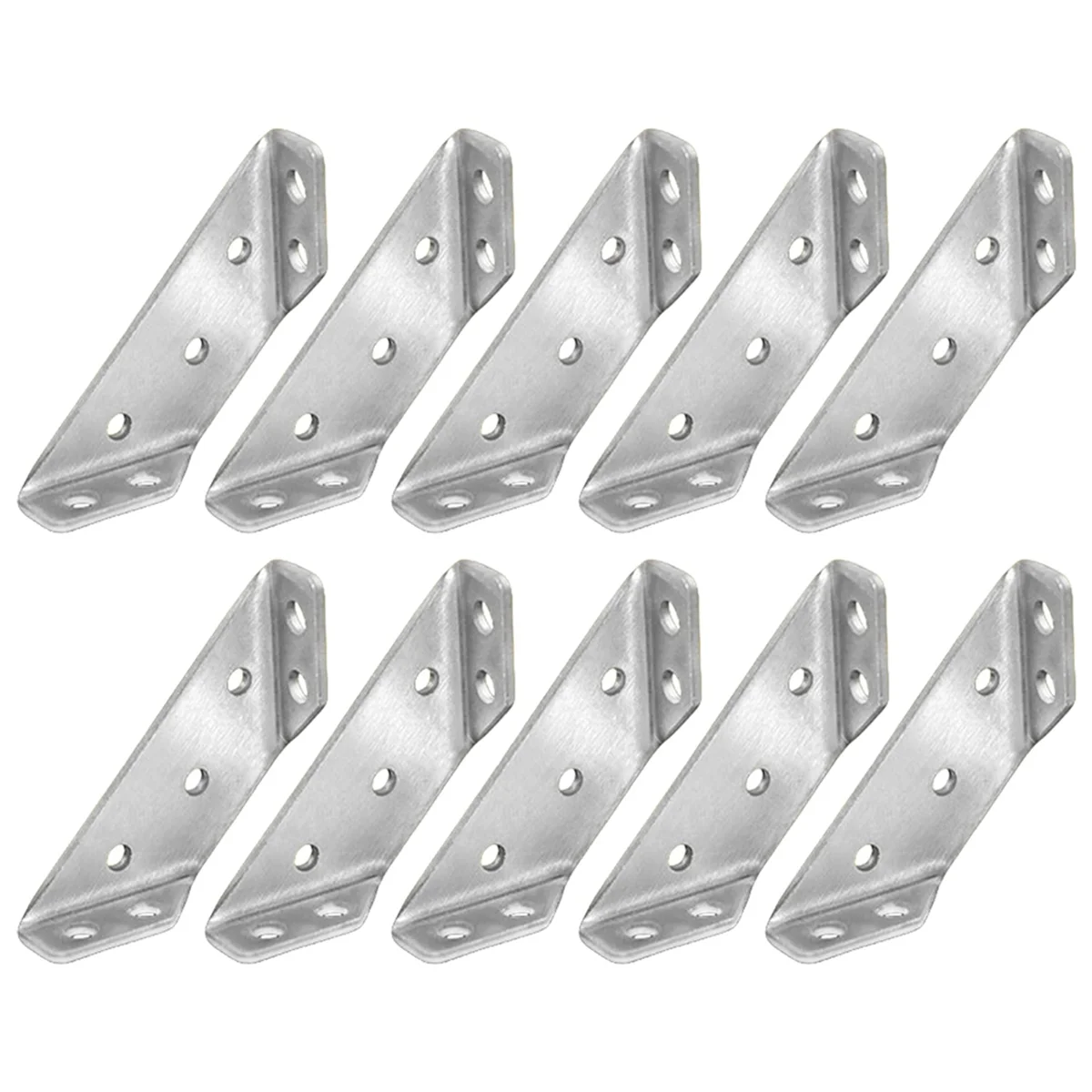 10PCS Universal Furniture Corner Connector, Angle Fasten Connector Triangle Support Frame Stainless Steel Corner