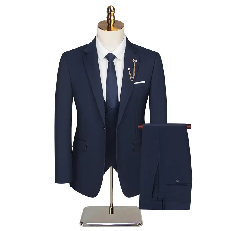 

Свадебный костюм жениха больших размеров на заказ, комплект из трех предметов для интервью, официальная одежда, профессиональный костюм для конференций, костюмы для мужчин