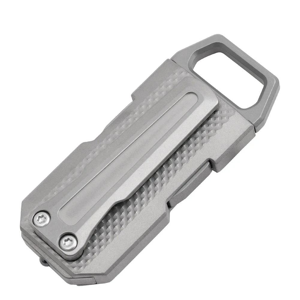 

Portable Waist Belt Buckle Keychain Made of TC4 Ti Alloy for Outdoor Use with Bottle Opener and Screwdriver Function
