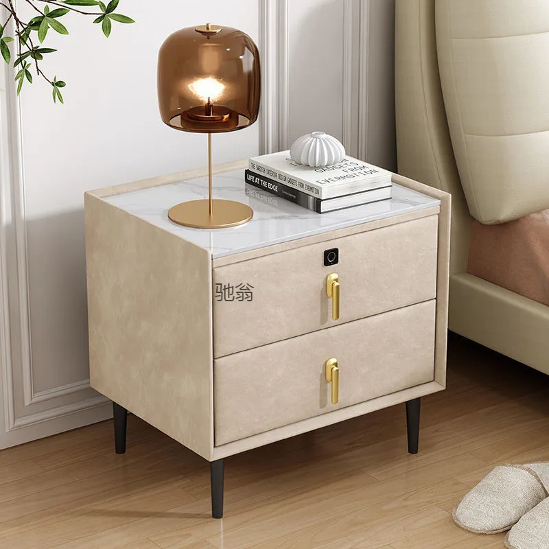 

FxX Solid Wood Rock Slab Bedside Table New Freezing Point Flannel Simple Modern Bedroom Home High-grade Bedside Storage