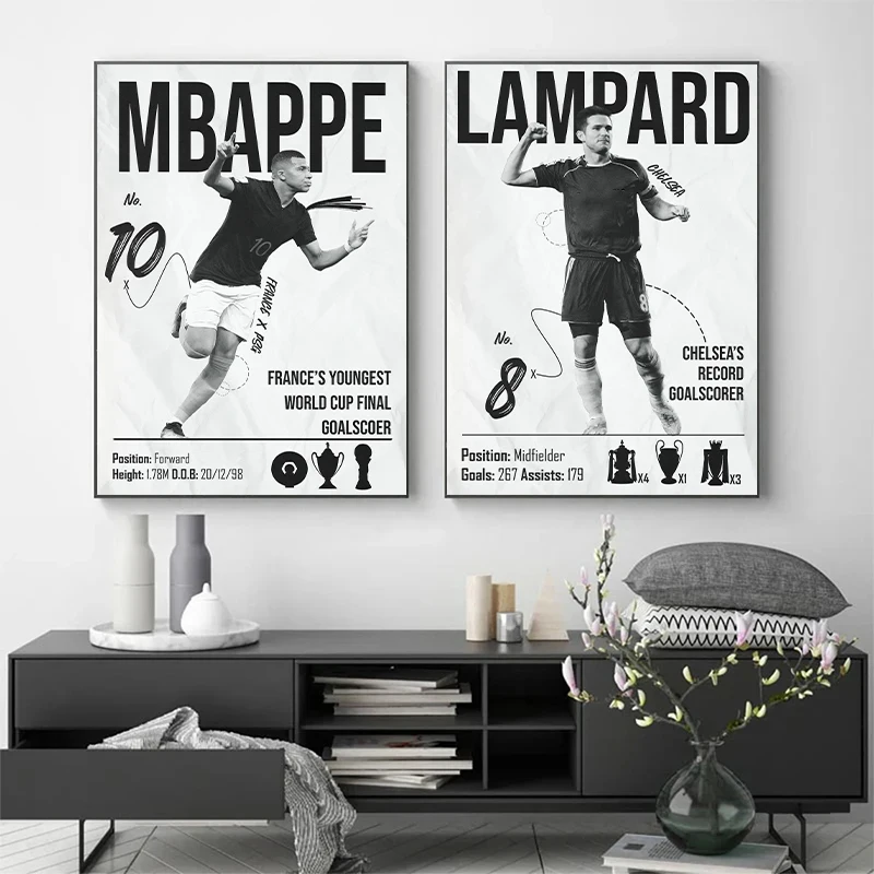 Famous Soccer Player Highlights Contest Posters Canvas Printing Modern Football Star Wall Art Picture for Living Room Home Decor