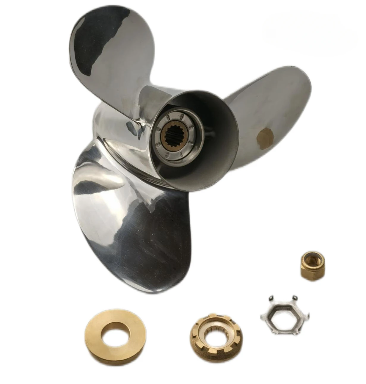 40-140HP 13 7/8X19 3 BladeSTAINLESS STEEL MARINE OUTBOARD PROPELLERR Mathed MERCURY Engine