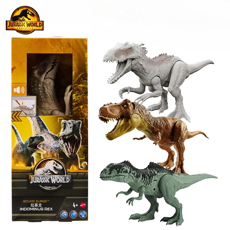 Original Mattel Jurassic World Dinosaur Action Figures Toys for Boys Anime Dino Tyrannosaurus Rex Giganotosaurus Juguetes Gift