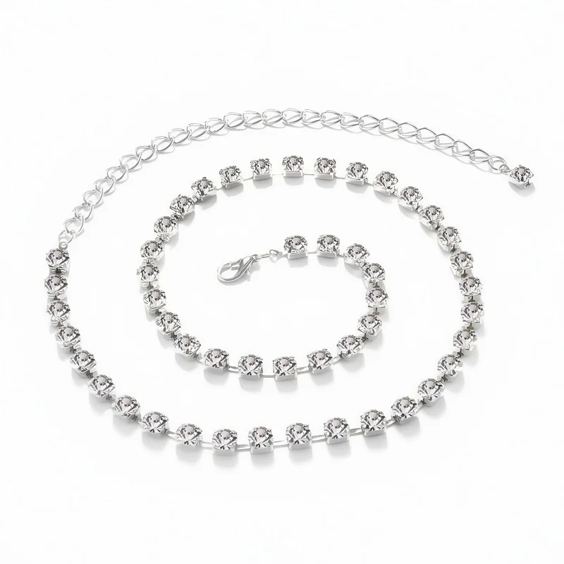 Große Diamant-Mode-Strass-Taillenkette für Damen, verstellbare Metall-Körperkette für Kleider, Bauchtanz-Wasserdiamantgürtel – Detail 8