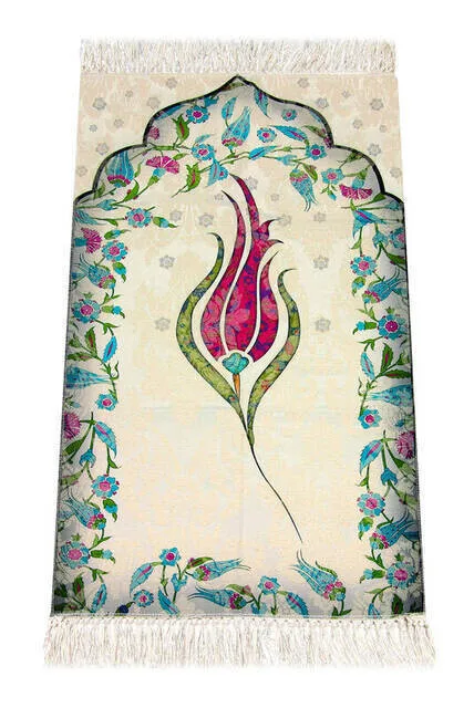 Tulip Marbled Prayer Rug Fuchsia Muslim Islam Sheet Prayer Mat Holy Quraan Islamic Mats