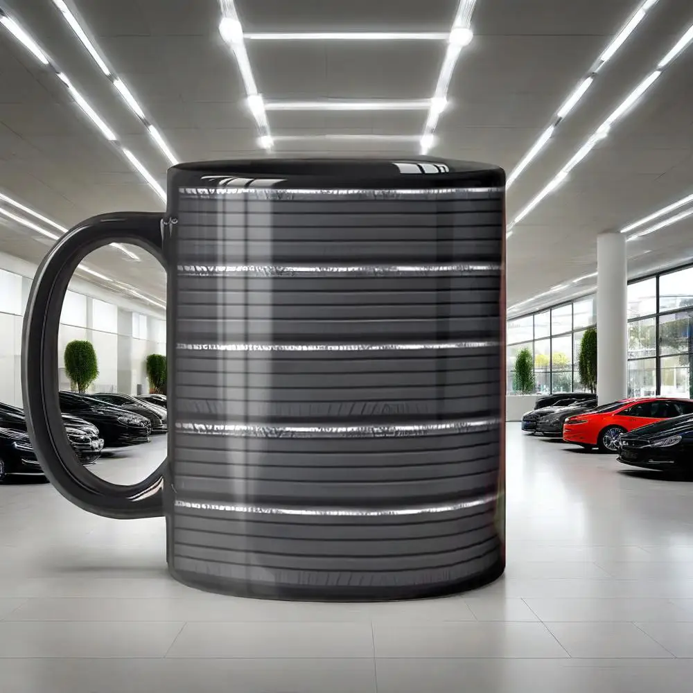 New products in March, tire pattern black ceramic coffee mug, men's teacup