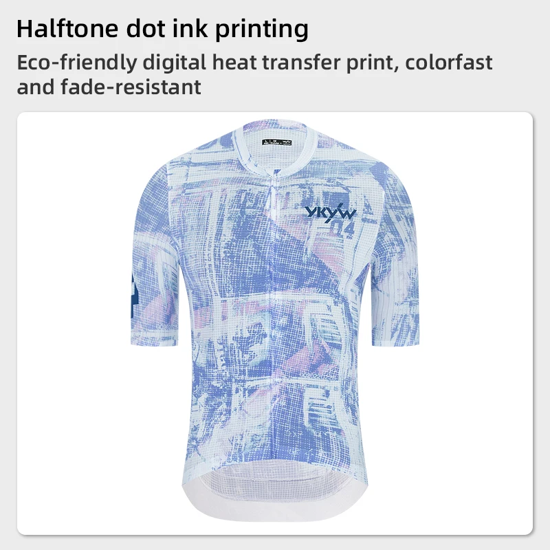YKYWBIKE 2026 Herren Kurzarm-Radtrikot Schnelltrocknend Slim Fit Rutschfest Straßen-MTB-Bike Maillot Ciclismo Sommer-Radoberteil – Detail 10