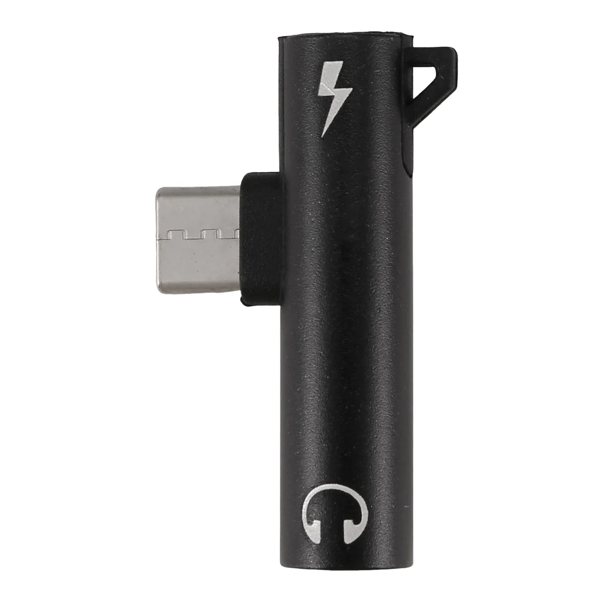 SMIEA Type-C Audio Adapter Hook Call Music Charging 2-in-1 3.5mm Round Hole Earphone Converter