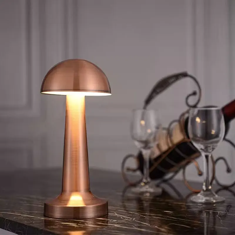 Round Headed Retro Table Lamp Metal Touch Decor for Bar Coffee Table Restaurant Decor Light Desk LED Rechargeable Night Lights image 3