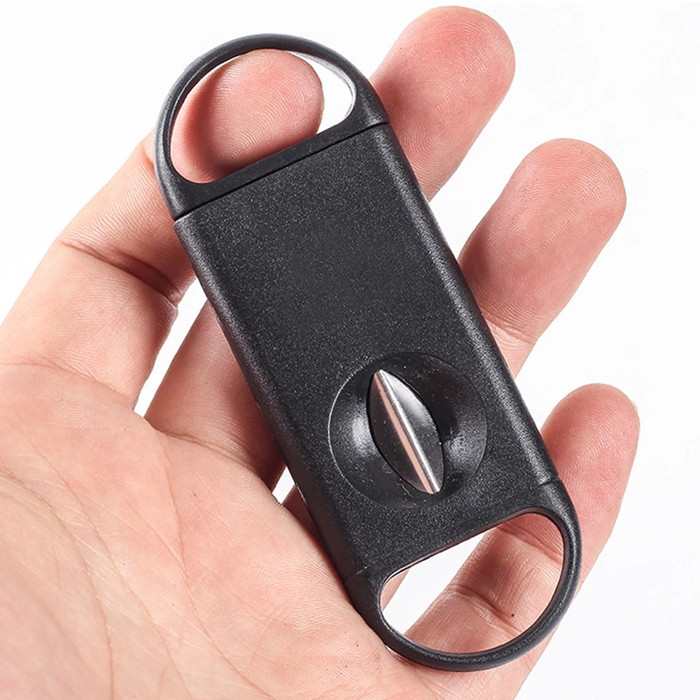 DEJAYA Portable Stainless Steel V-Shaped Cigarro Hole Opener Cigar Cutter Smoking Accessories