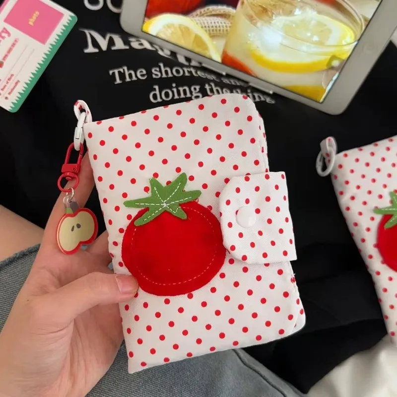 Cute Tomato Print Passport Cover Holder Polka Dot Travel Wallet Document Organizer Protection for Travel and Business Trips